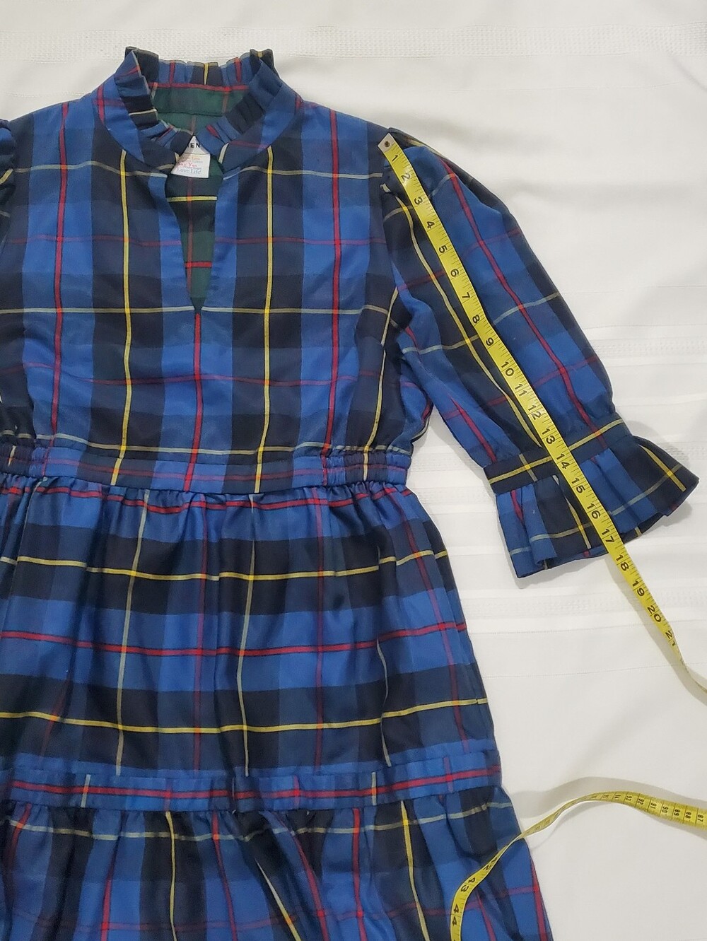 GRETCHEN SCOTT Teardrop Dress- Plaidly Cooper In Navy - Picture 5 of 10
